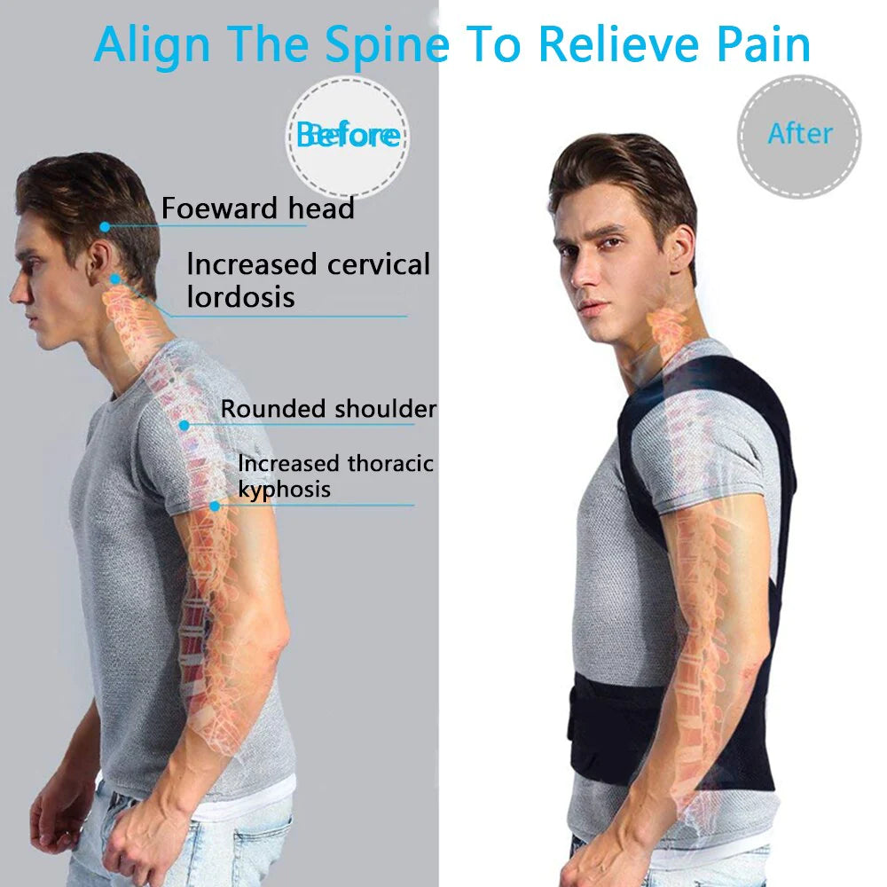 Adjustable Posture Corrector and Low Back Support Shoulder Brace