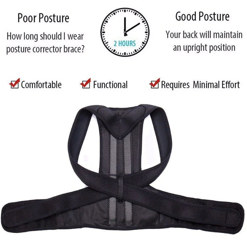 Adjustable Posture Corrector and Low Back Support Shoulder Brace