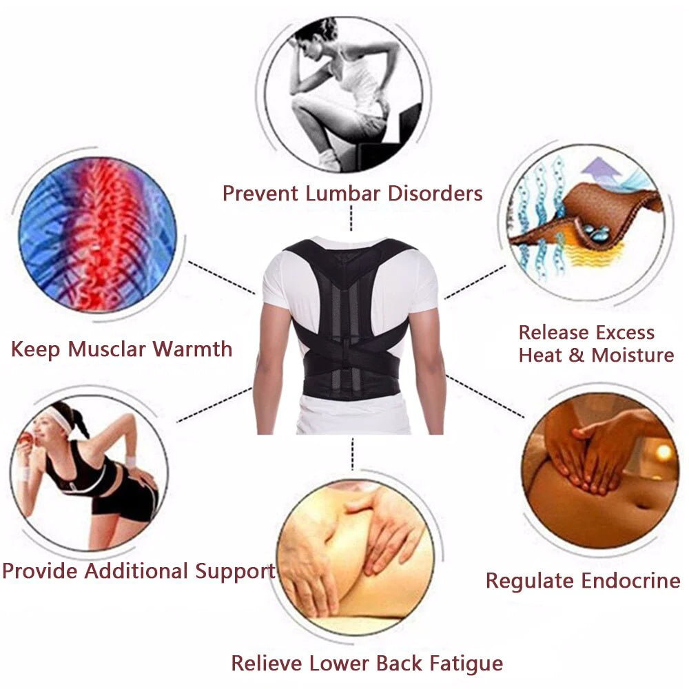 Adjustable Posture Corrector and Low Back Support Shoulder Brace