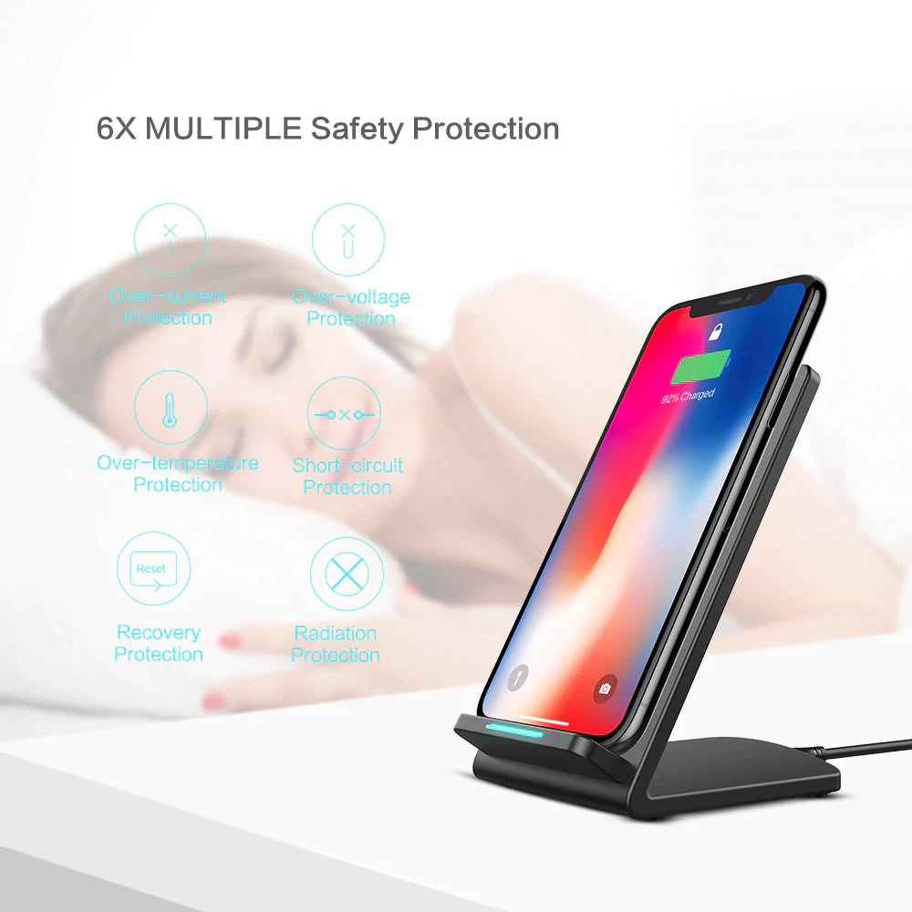 Wireless Fast Charger Charging Pad Stand Dock for iPhone and Android