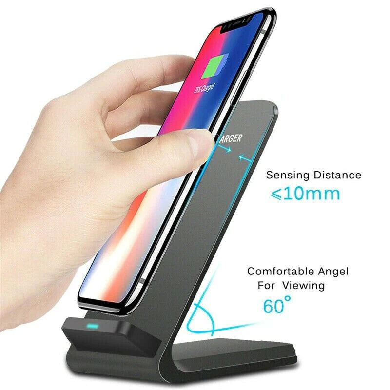 Wireless Fast Charger Charging Pad Stand Dock for iPhone and Android
