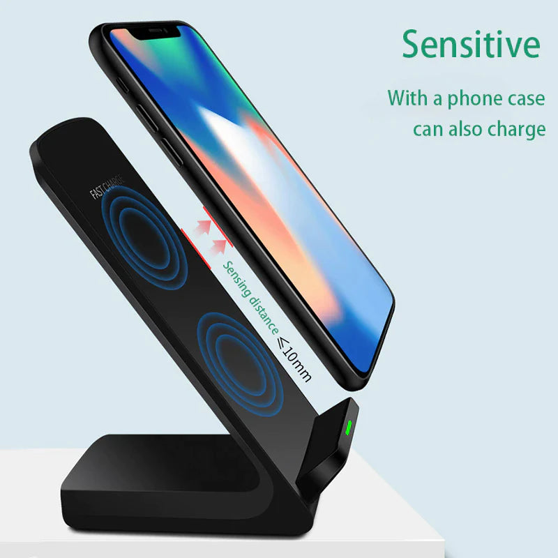 Wireless Fast Charger Charging Pad Stand Dock for iPhone and Android