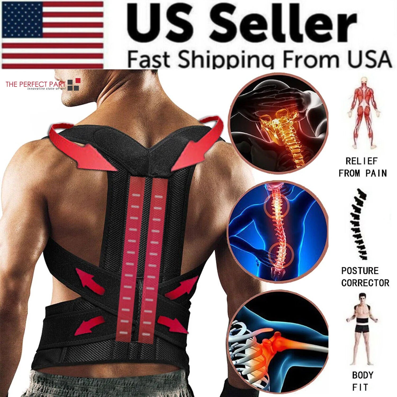 Adjustable Posture Corrector and Low Back Support Shoulder Brace